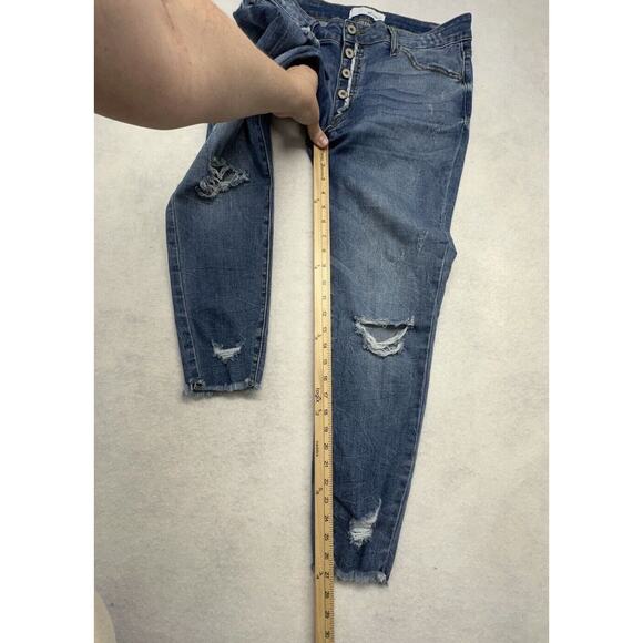 Kancan Womens Size 11 29 Estilo High Rise Distress Button Fly Jeans Medium Wash - Picture 5 of 9